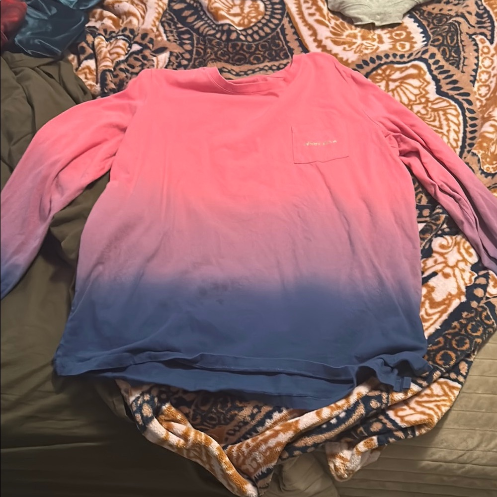 Ivory Ella Pink and Blue Ombre Long Sleeve Tee